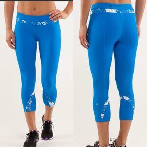 Lululemon Run: Inspire Crop  Leggins pants  Laceoflage Polar Cream Beami…